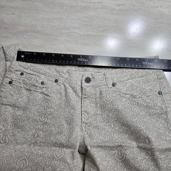 Prana Kara Jeans Womens Size 6 Patterned Beige Gray Lowrise Slim Leg Outdoor - Picture 4 of 12